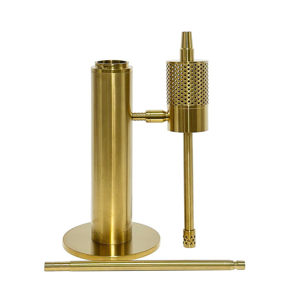43CM Cylindrical Gold Stainless Steel Hookah Set