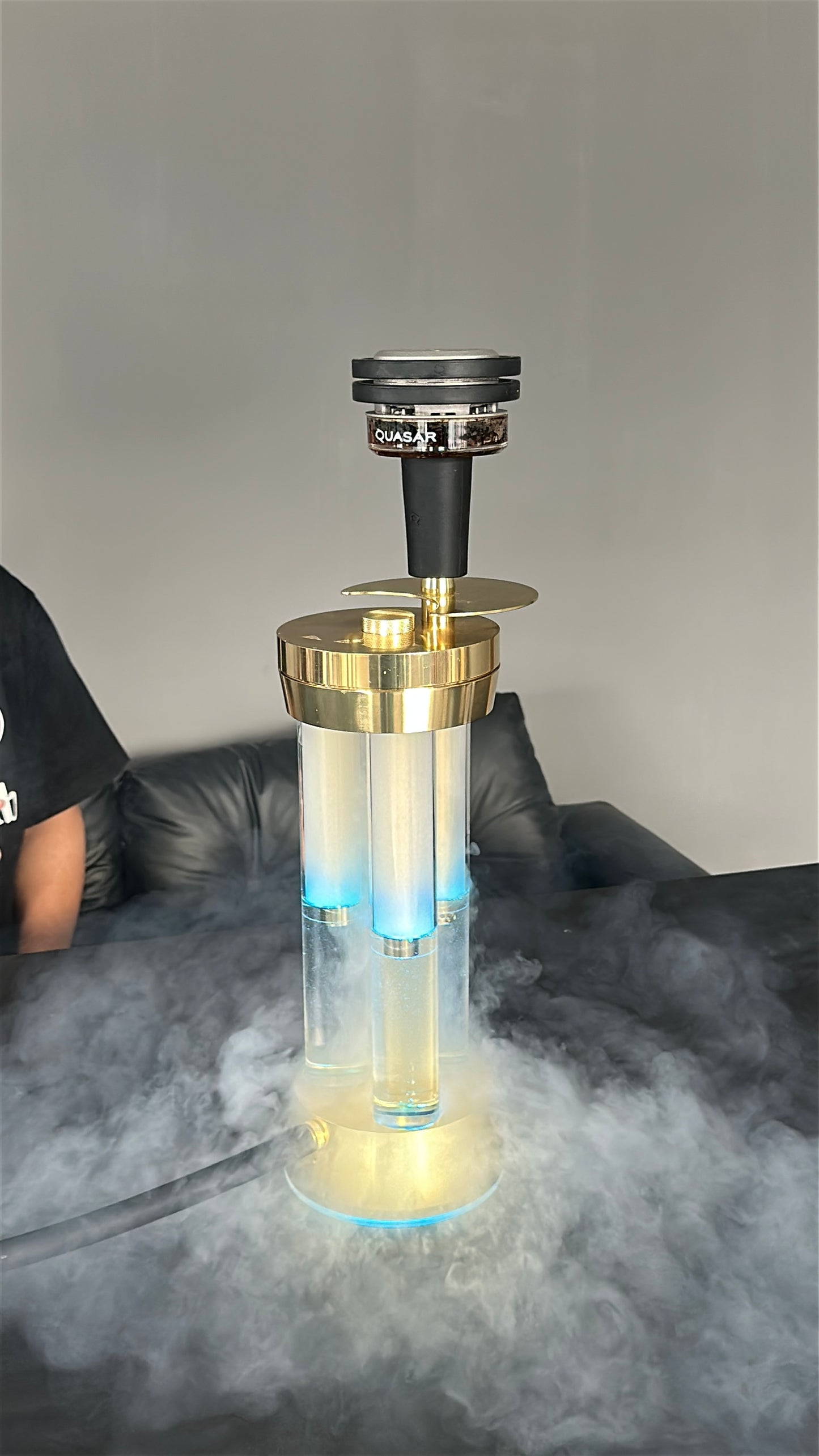 Gold Three Pillars Hookah