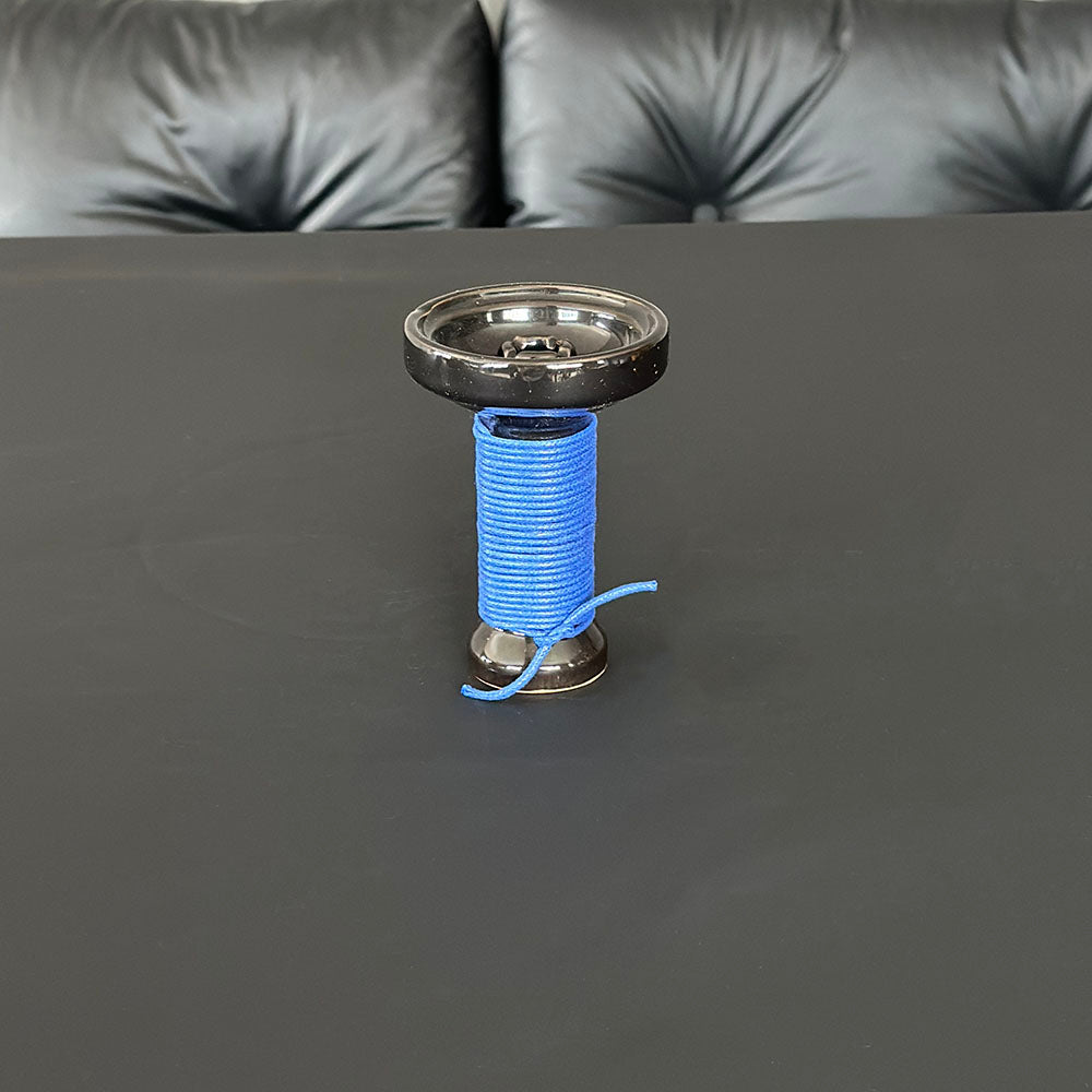 Black Ceramic Hookah Bowl Hemp Rope