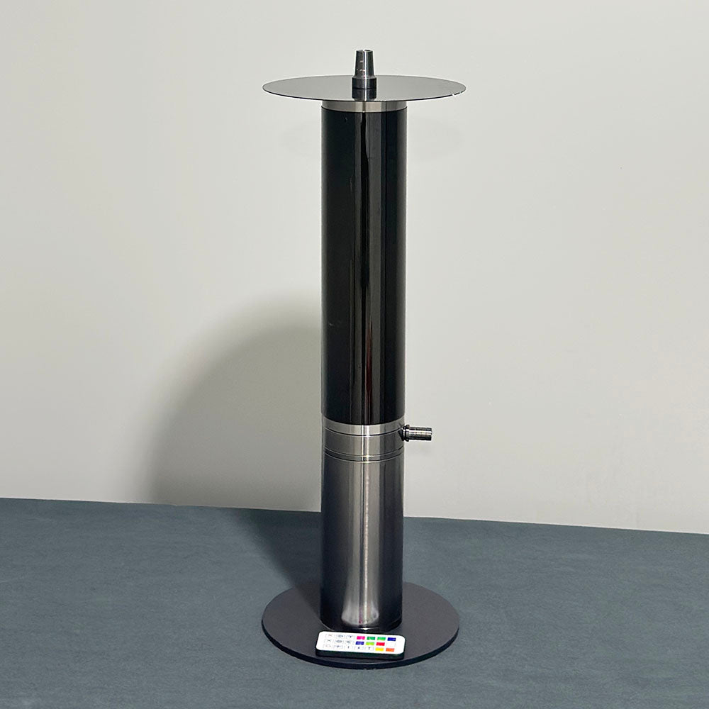 Stainless Steel Black Rhythmic Hookah Set With Light