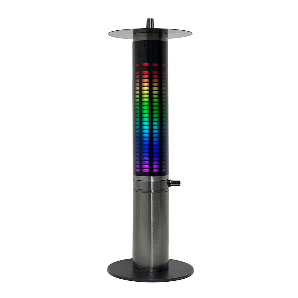 Stainless Steel Black Rhythmic Hookah Set With Light