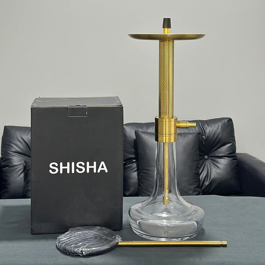 Gift Box 79CM Gold Stainless Steel Large Hookah Shisha Set
