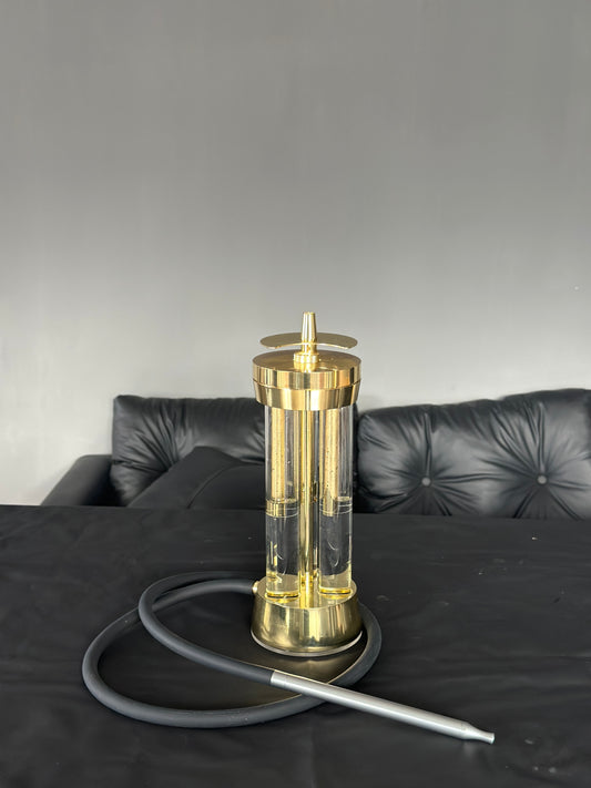 Gold Three Pillars Hookah