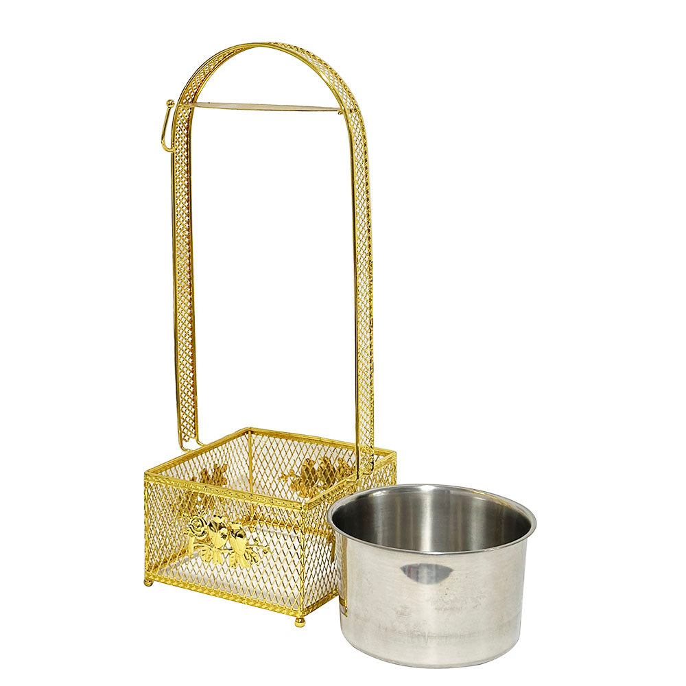 Square Gold Hookah Charcoal Basket