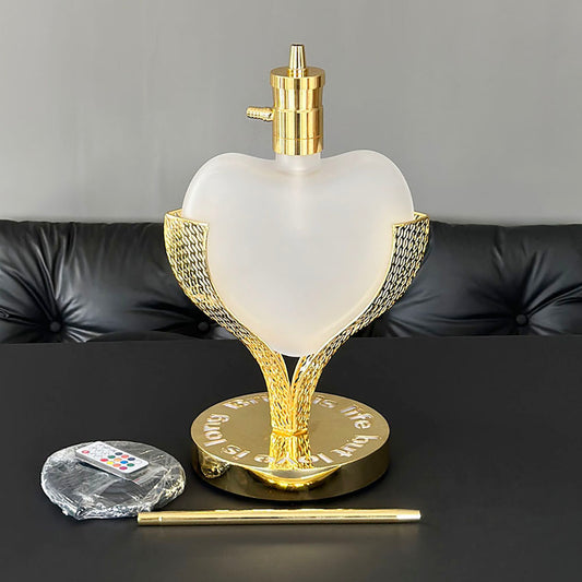 Gold Heart Shape Hookah---HT